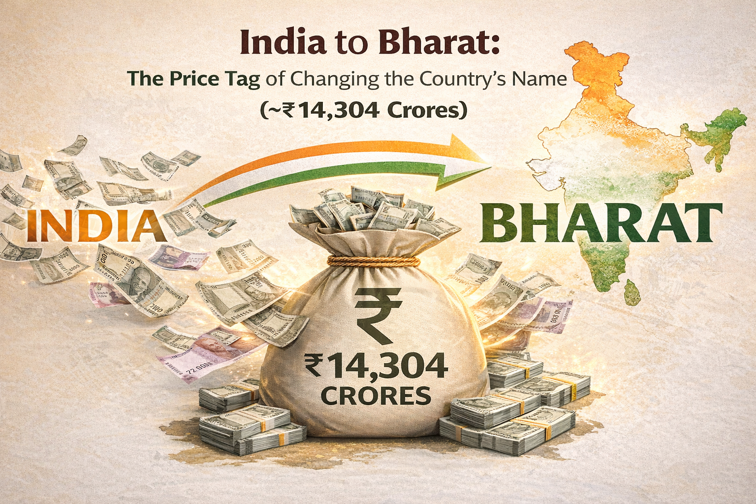 India to Bharat: The Price Tag of Changing the Country's Name (~₹14,304 Crores)
